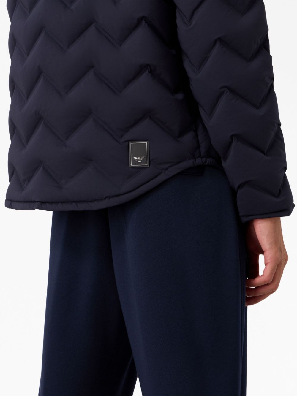 Emporio Armani logo-patch chevron-quilted down jacket Men