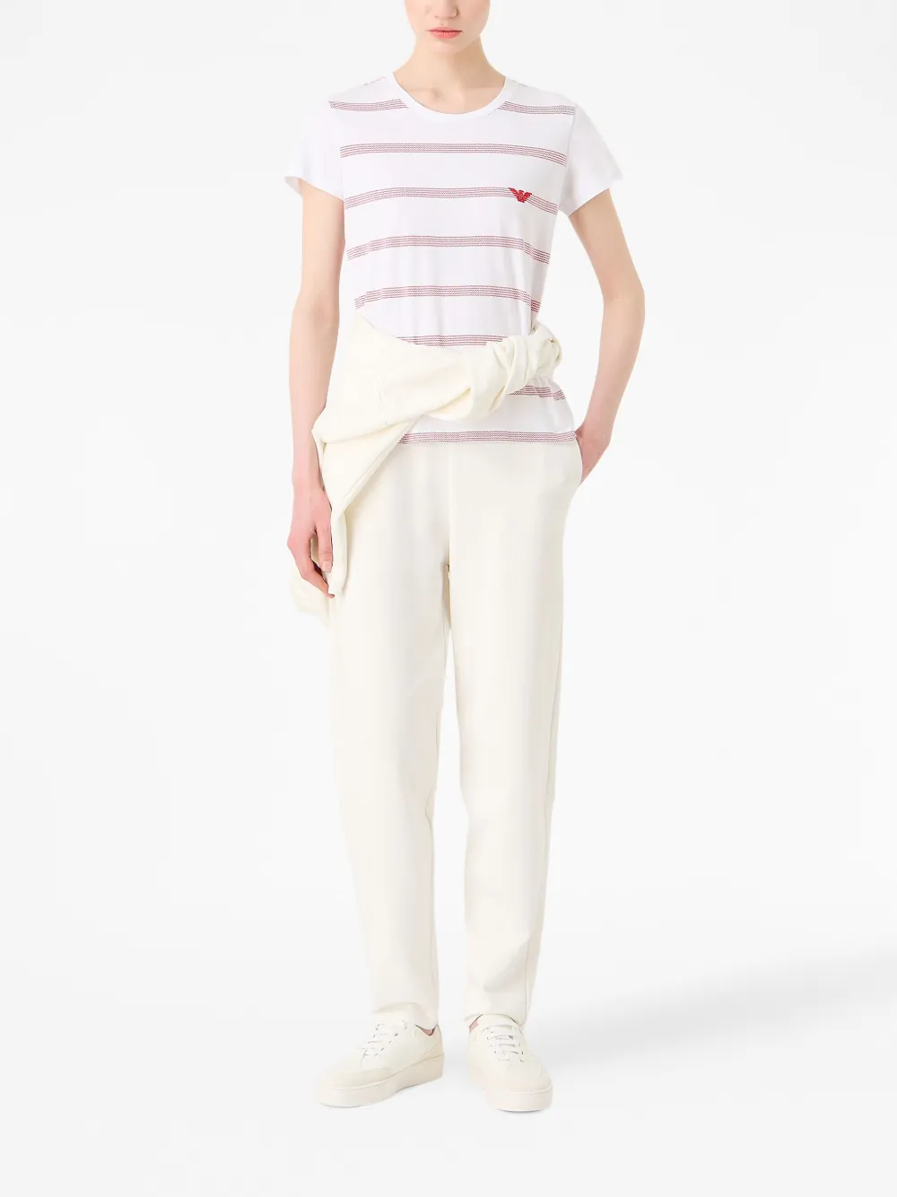 Emporio Armani Gestreept T-shirt - Wit