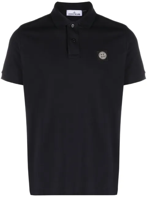 Stone Island Compass logo-embroidered cotton polo shirt