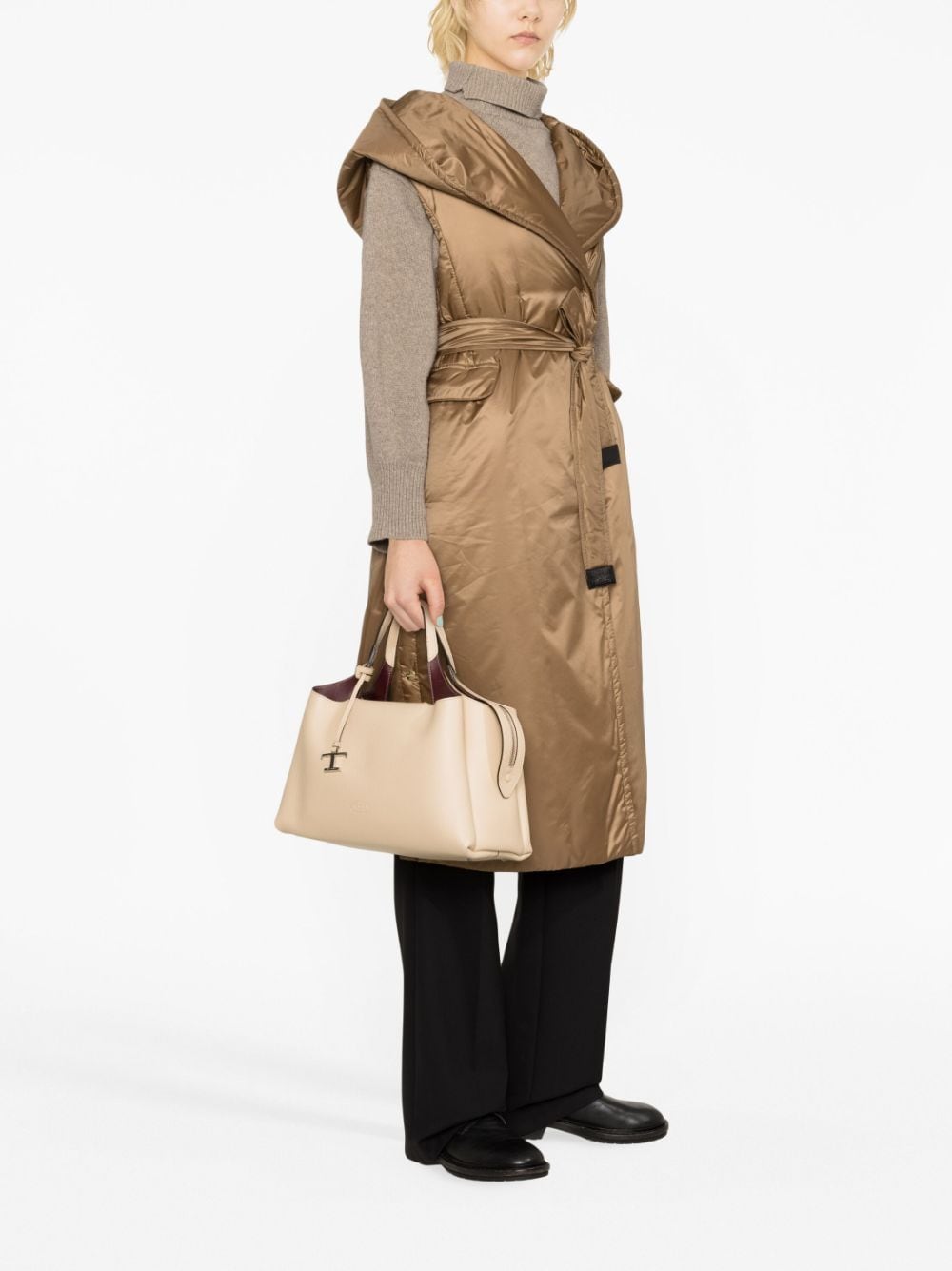 Tod's Boston leren shopper - Beige