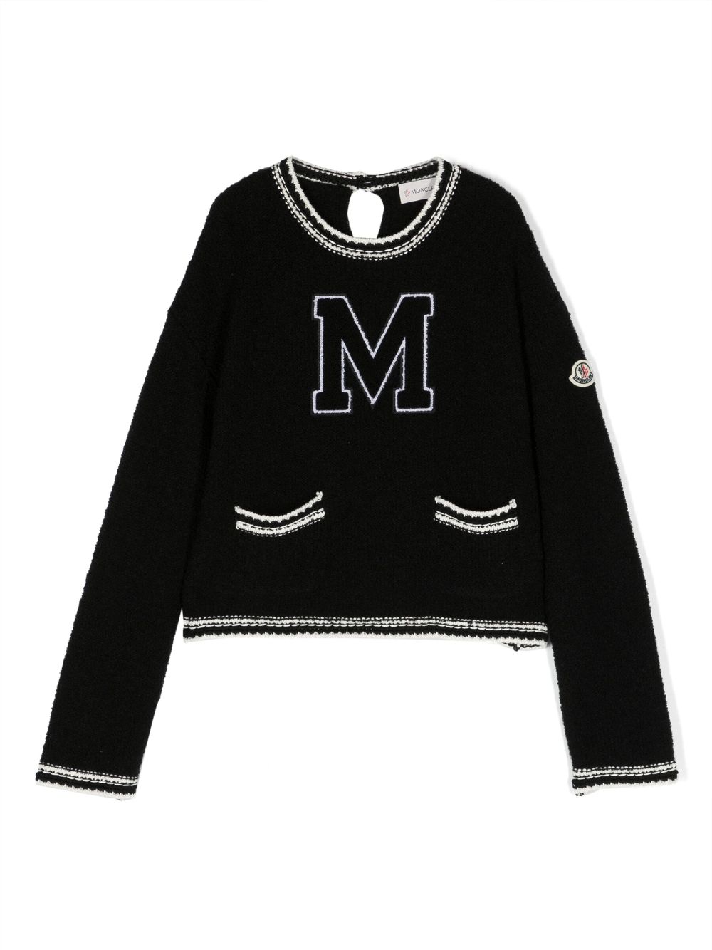Moncler Enfant logo-patch knitted jumper - Black