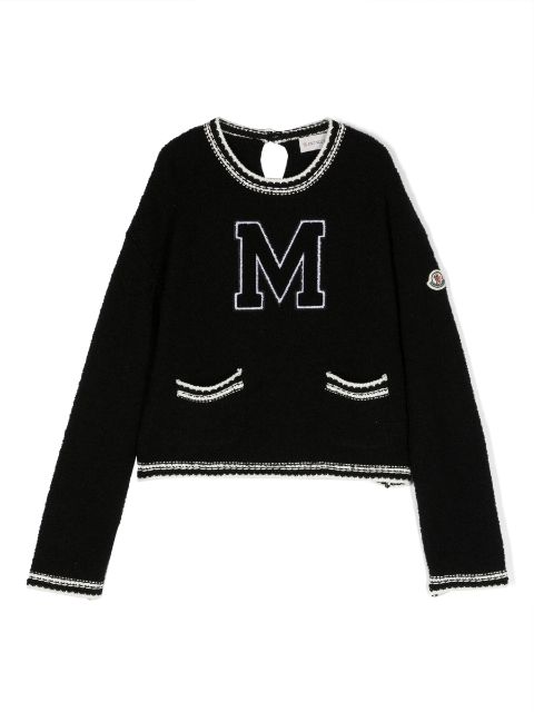 Moncler Enfant logo-patch knitted jumper