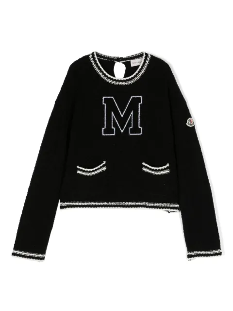 Moncler Enfant Suéter com patch de logo
