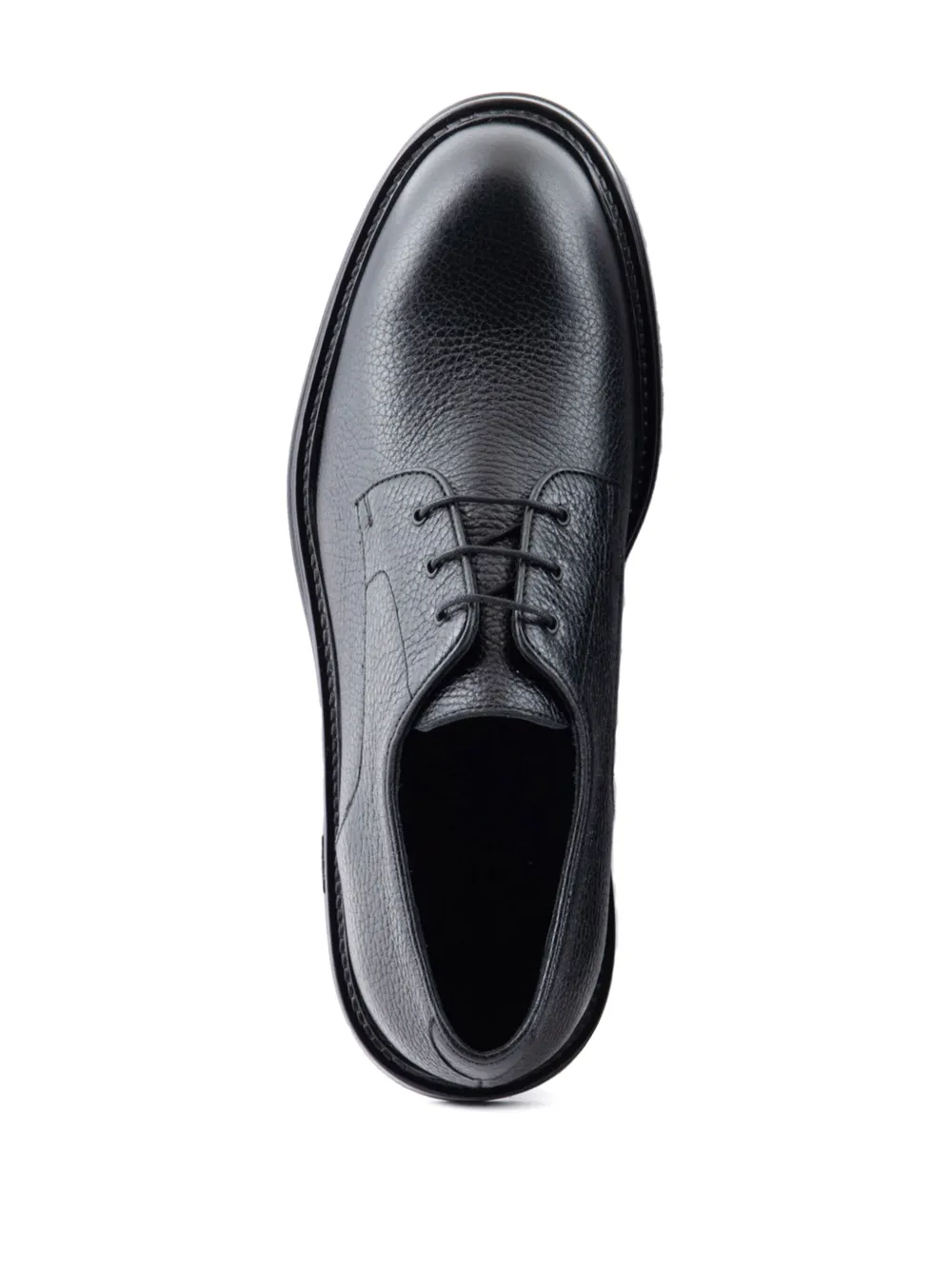 Shop Emporio Armani Lace-up Leather Derby Shoes In Black