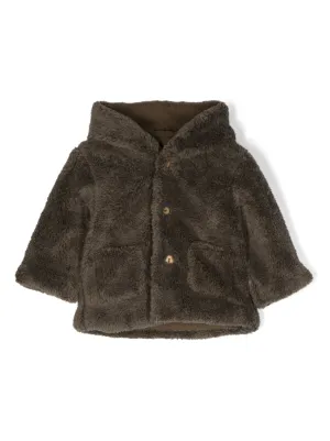 Teddy fur coat with hood hot sale