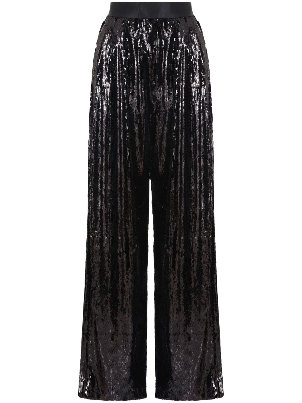 EMPORIO ARMANI SEQUIN-EMBELLISHED HIGH-WAIST TROUSERS