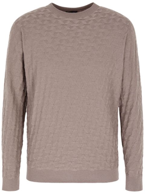 Giorgio Armani crew-neck geometric jumper Men