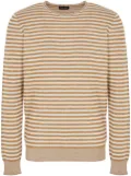 Giorgio Armani striped crew-neck jumper - Brown