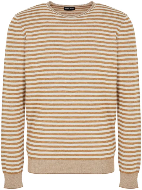 Giorgio Armani striped crew-neck jumper Men