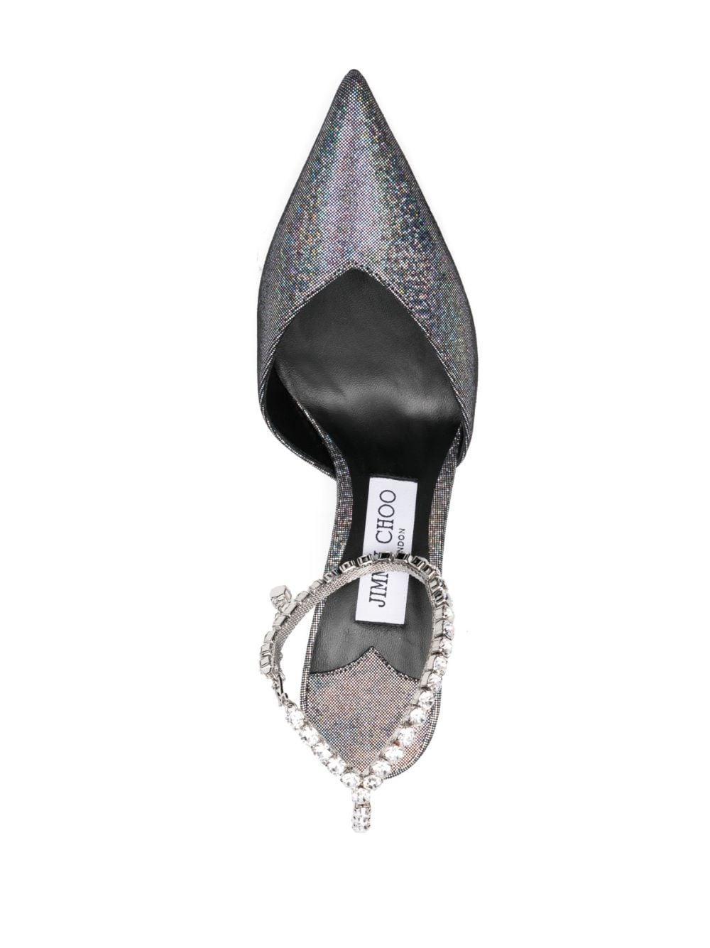 Shop Jimmy Choo Saeda 85mm Crystal-embellished Pumps In Silber