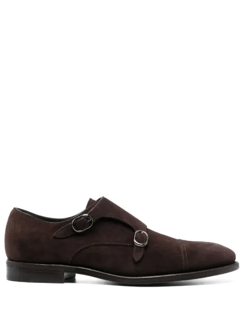 Henderson Baracco buckled suede monk shoes