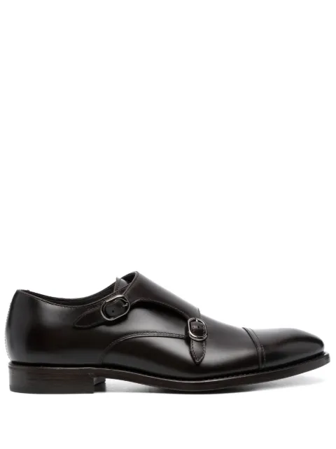 Henderson Baracco almond-toe leather monk shoes