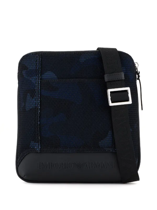 Emporio Armani camouflage pattern Messenger Bag Blue FARFETCH CA