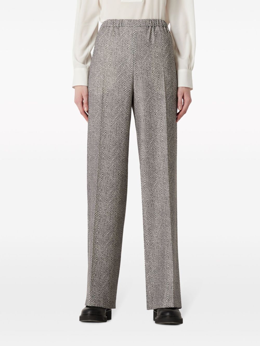 Shop Emporio Armani Elasticated-waistband Herringbone Shorts In Brown