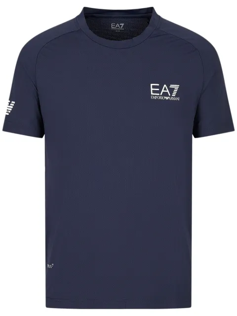 Emporio Armani playera con cuello redondo y logo estampado