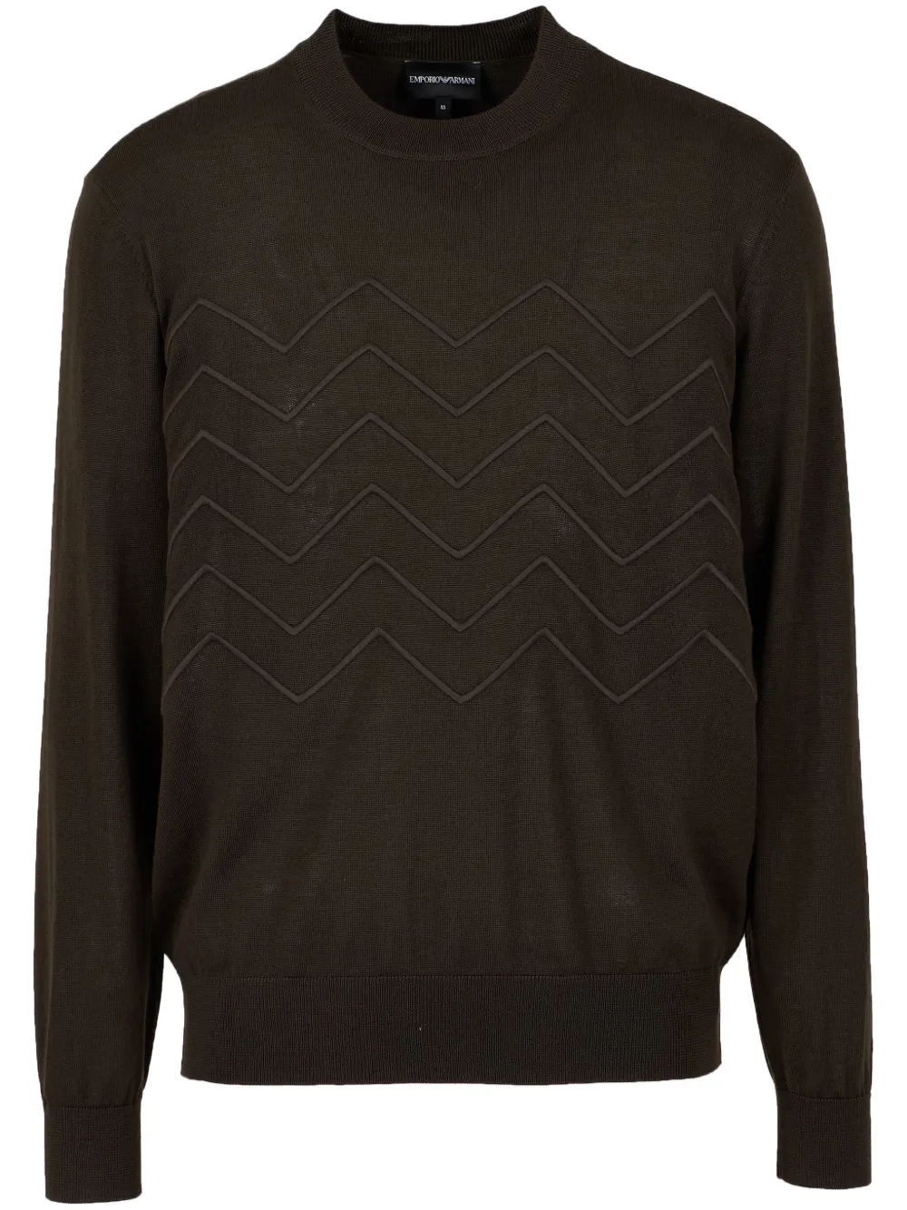 Emporio Armani Trui met chevron streep Bruin