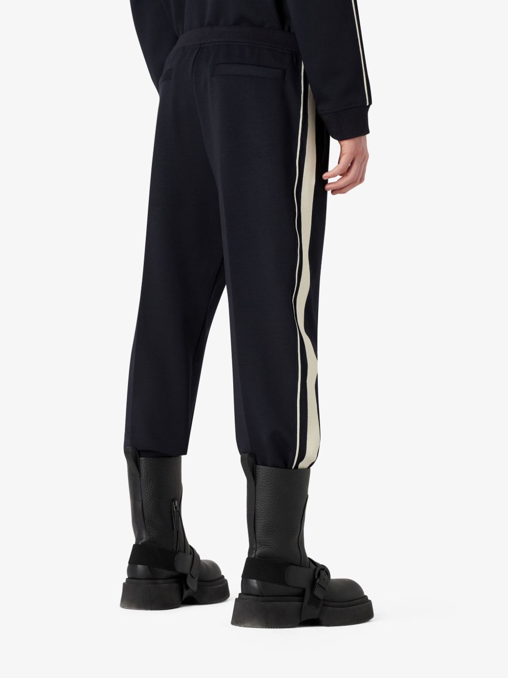 Shop Emporio Armani Striped-detailing Track Pants In Black