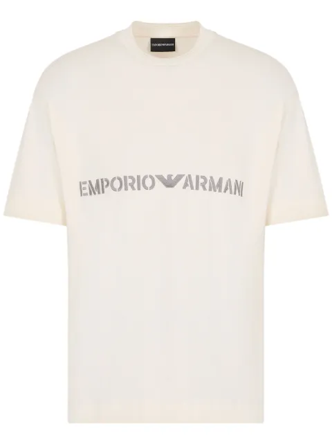 Emporio Armani logo-embroidered cotton T-shirt