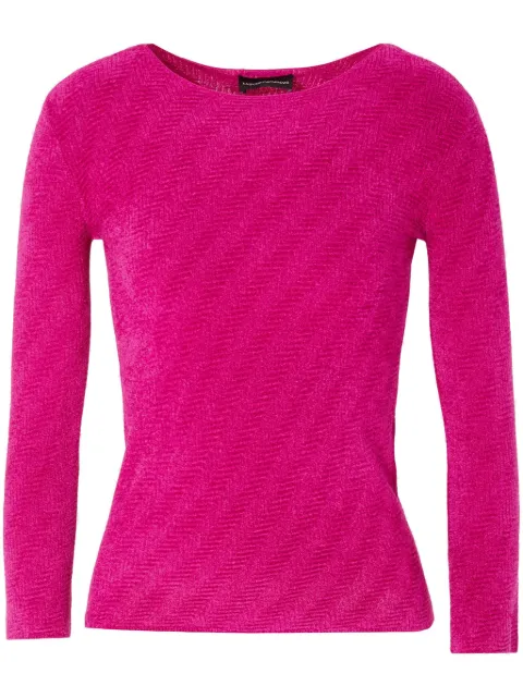 Emporio Armani long-sleeve chenille-texture jumper