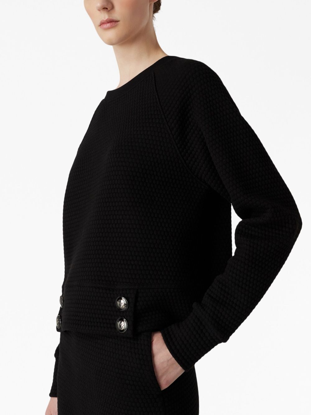 Emporio Armani honeycomb-motif quilted sweatshirt Women