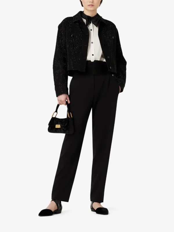EMPORIO ARMANI エンポリオ　アルマーニ　ハイウエスト　パンツ Emporio Armani ハイウエスト パンツ | ブラック | FARFETCH JP
