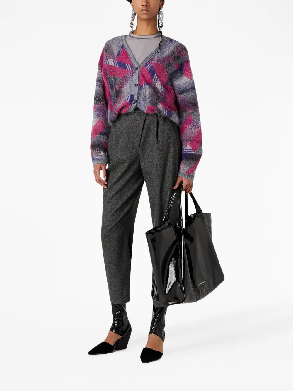 Emporio Armani Blouse met ronde hals - Grijs