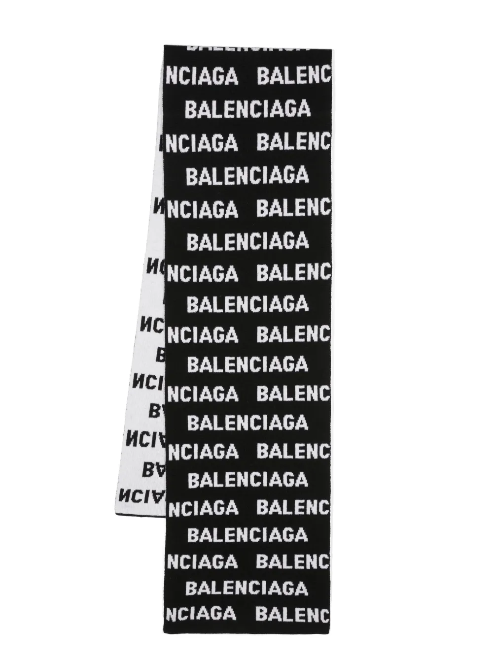 Balenciaga intarsia-knit wool-blend scarf - Schwarz