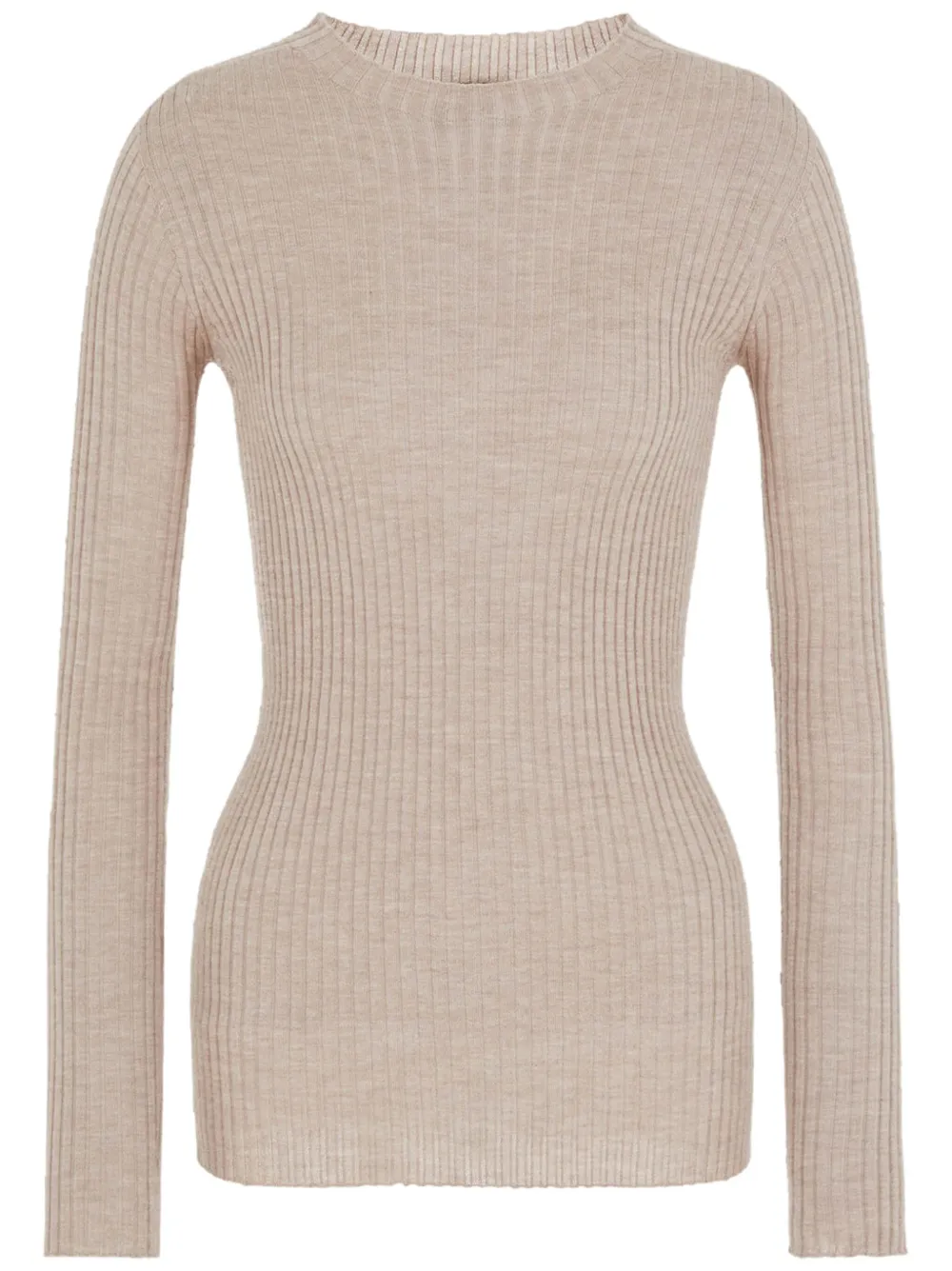 Giorgio Armani Ribbed Cashmere Knit Sweater In Grey