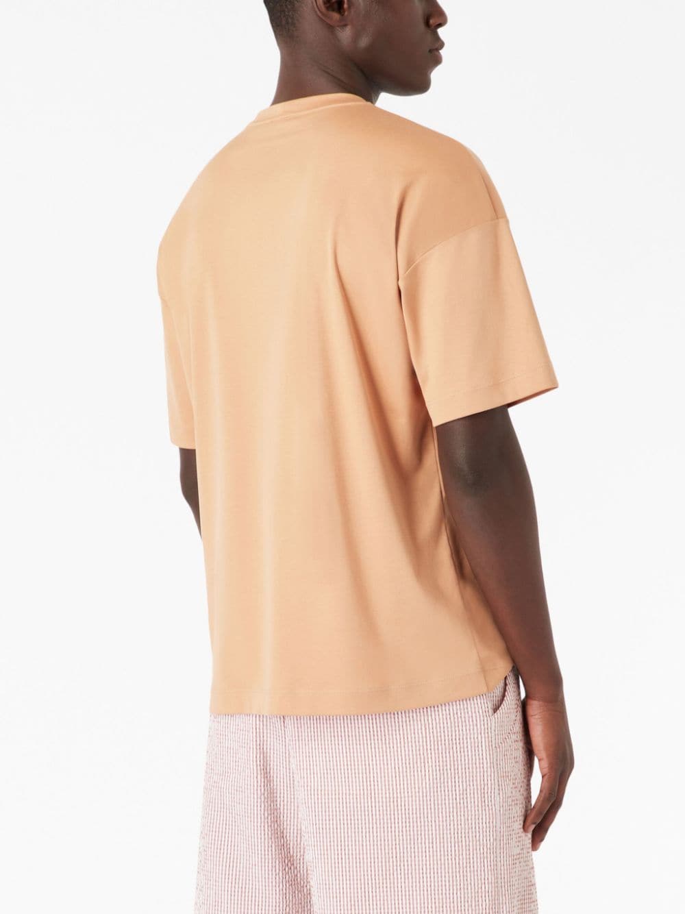 Shop Giorgio Armani Logo-print Cotton T-shirt In Yellow
