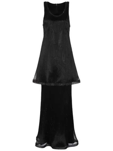 Giorgio Armani Vestido plissado com sobreposição