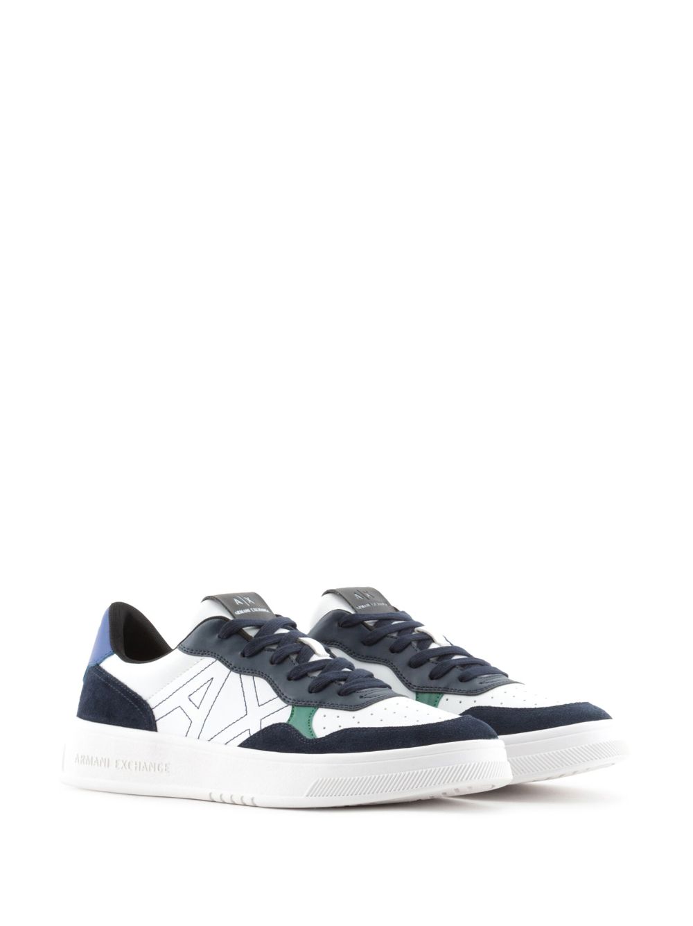 Armani Exchange panelled low-top sneakers - Zwart