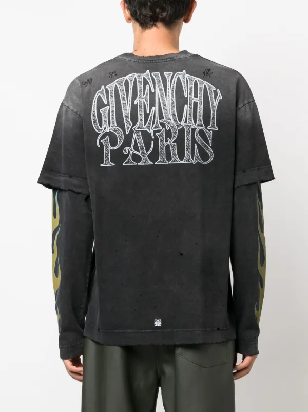 Givenchy logo-print double-layer T-shirt | Black | FARFETCH
