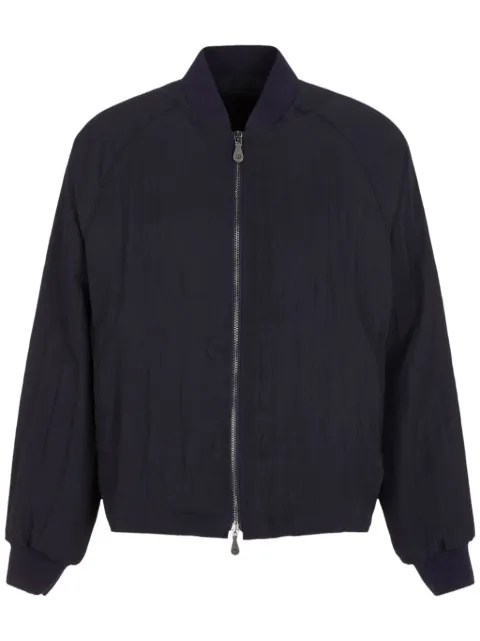 Giorgio Armani zip-up crinkled bomber jacket Men