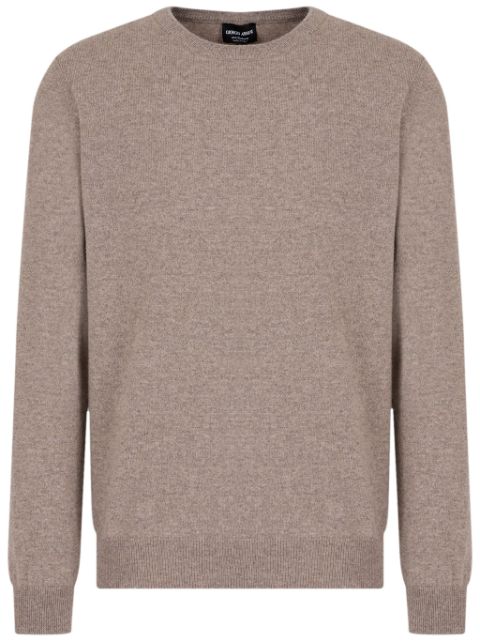 Giorgio Armani melange-effect cashmere crew-neck jumper Men