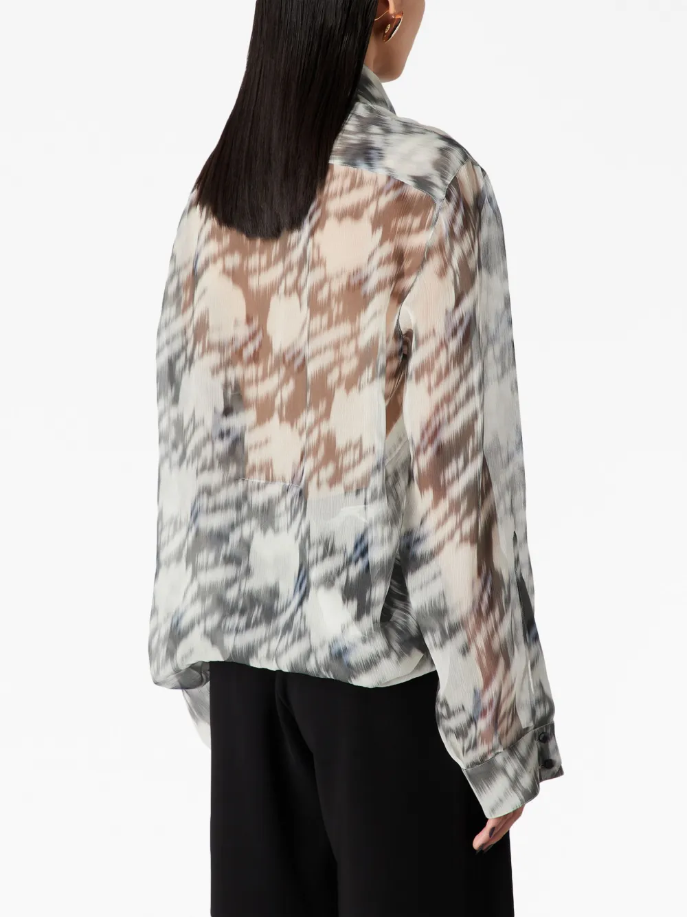 Giorgio Armani Blouse met abstracte print Wit