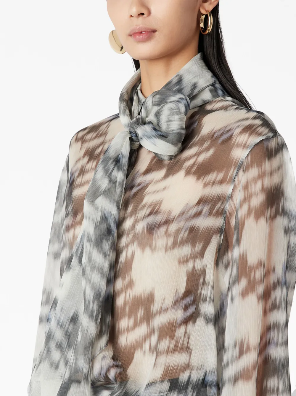 Giorgio Armani Blouse met abstracte print Wit