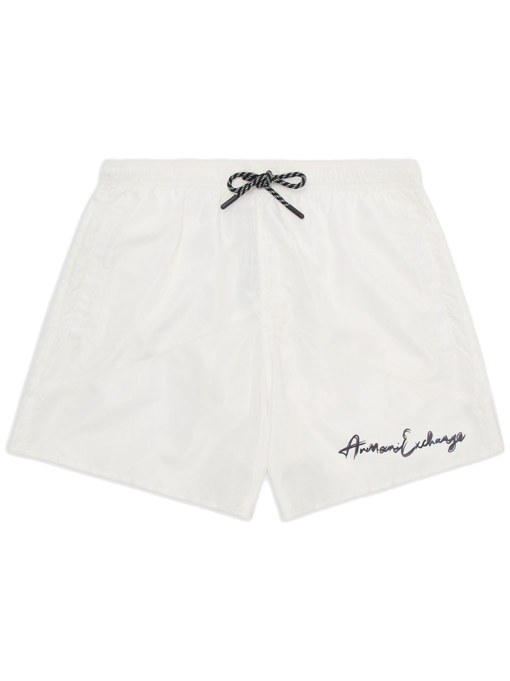 Armani Exchange Logo-print Swim Shorts In Weiss