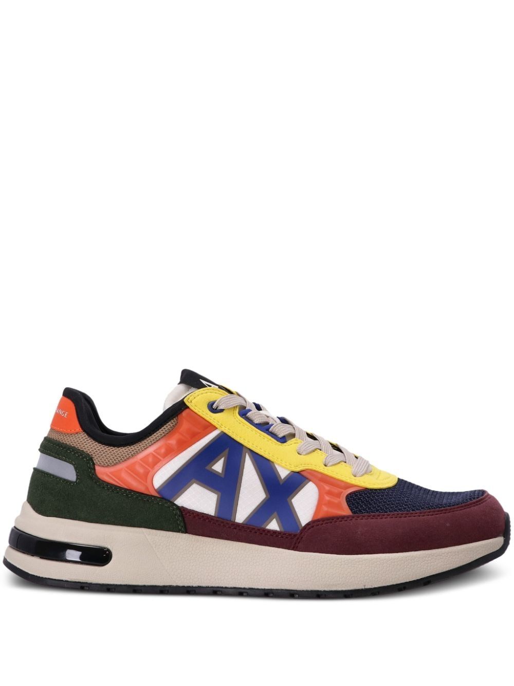 Armani Exchange Sneakers met colourblocking - Bruin