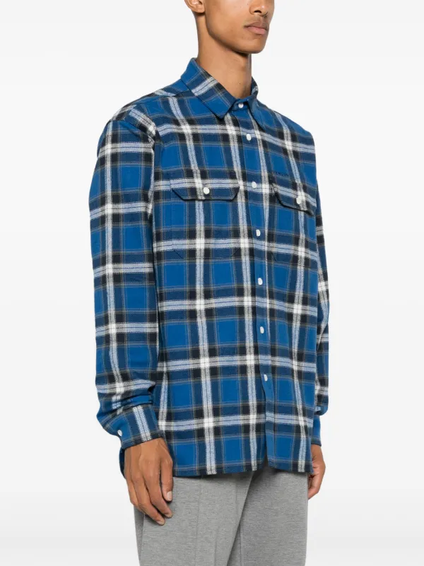 Givenchy check print Shirt Blue FARFETCH CA