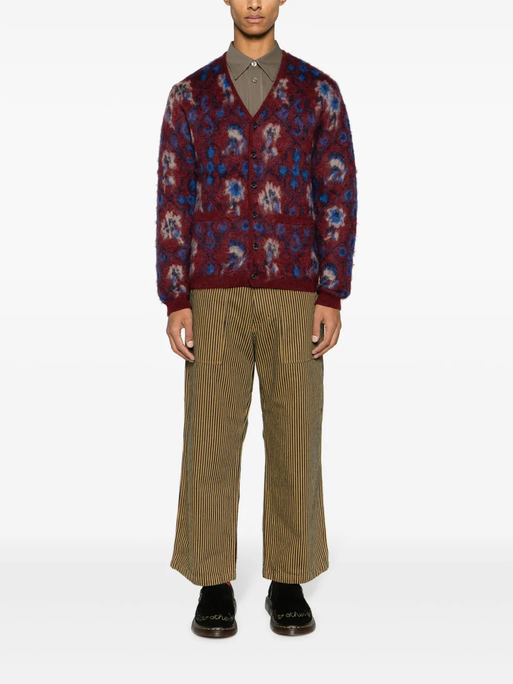 BEAMS PLUS Intarsia vest - Rood