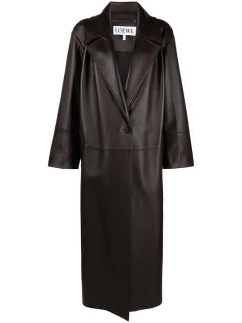 LOEWE pleated leather coat