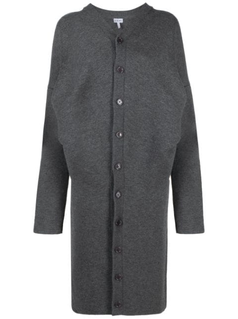 LOEWE draped wool-blend coat