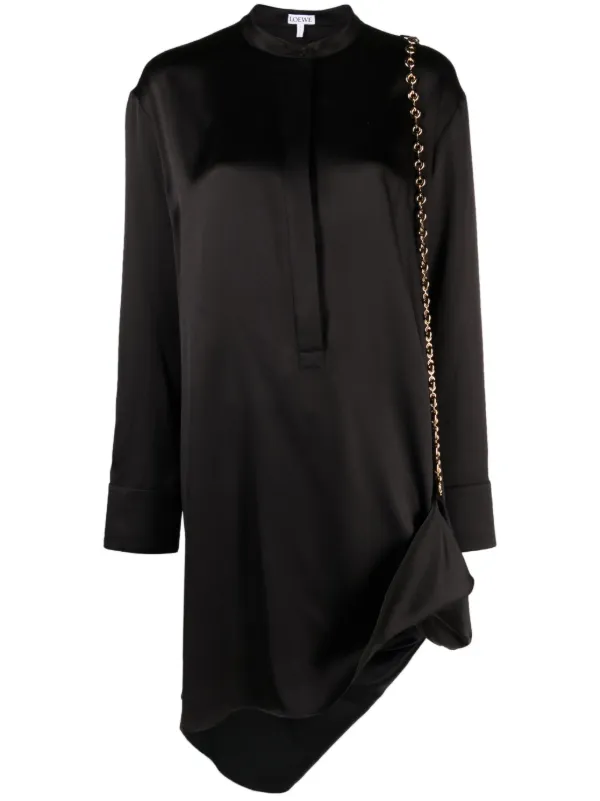 LOEWE Chain シルクシャツドレス | ブラック | FARFETCH JP