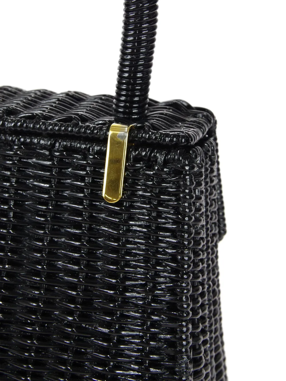 Ferragamo Pre-Owned - 1990-2000s Gancini woven tote bag - women - Rattan Fibres - One Size - Black 2