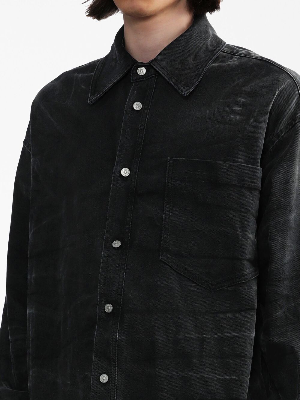 MM6 Maison Margiela whiskering-effect long-sleeve shirt Men