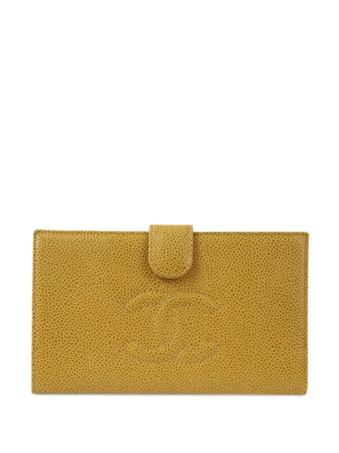 CHANEL 2000 CC stitch long bifold wallet Women