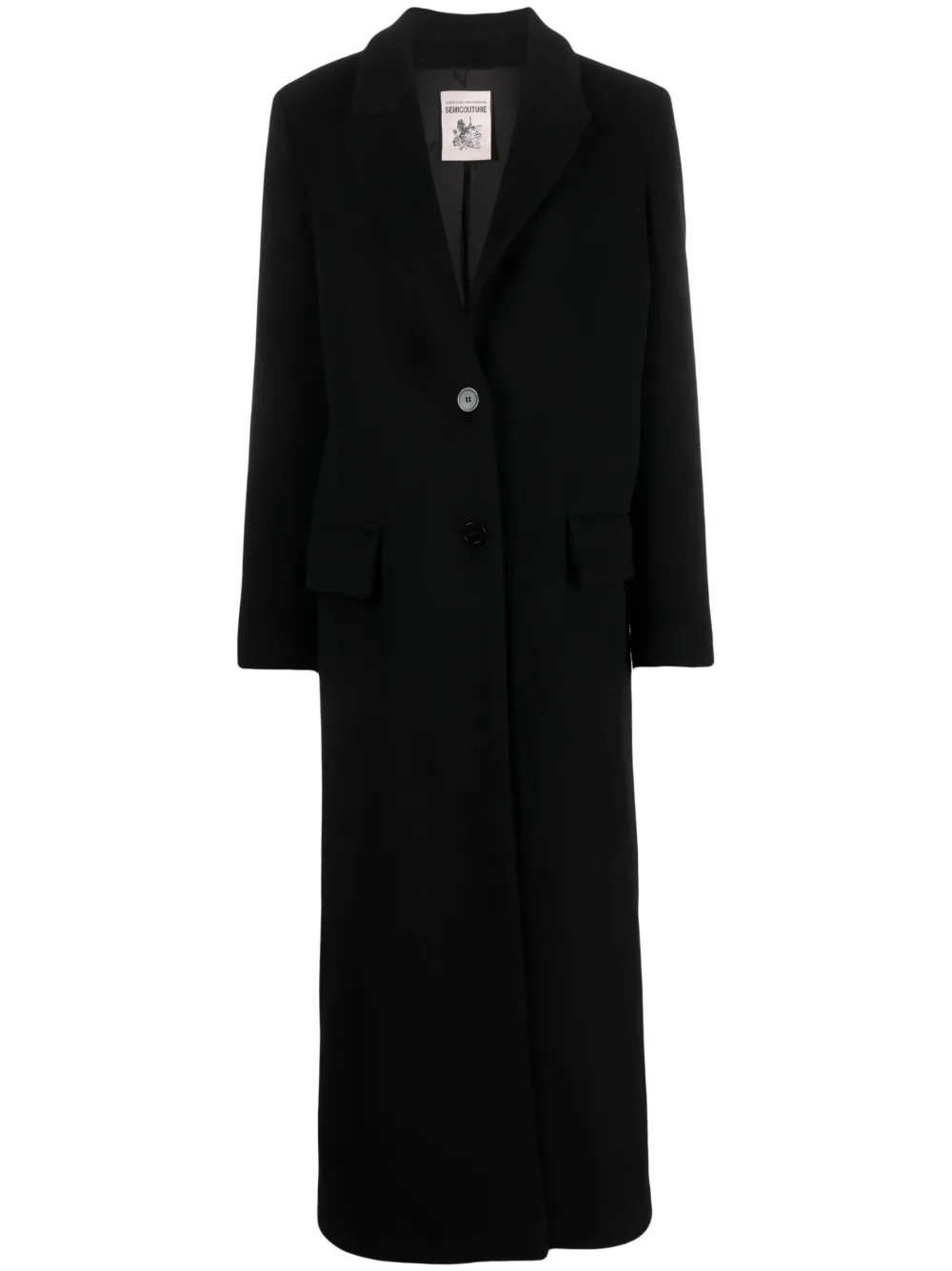 Semicouture Single-breasted Virgin-wool Coat In Schwarz
