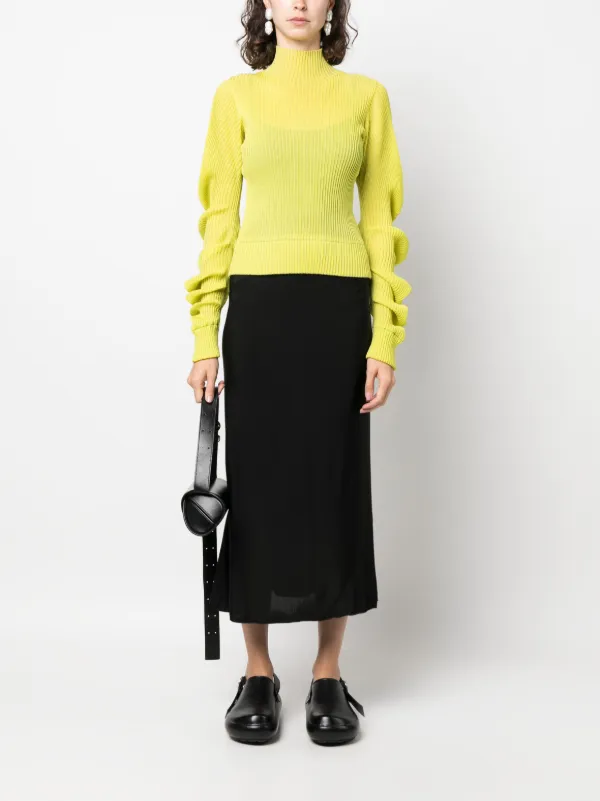 スカート JIL SANDER Women Mid Skirts J02MA0328J14795 001 BLACK Jil Sander mid-rise Straight Midi Skirt | Black | FARFETCH CA