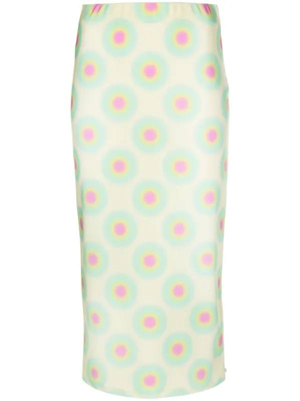 Sportmax Graphic-print Midi Skirt in Yellow