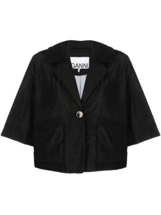 GANNI Summer Tech Padded Jacket | Black | FARFETCH JO